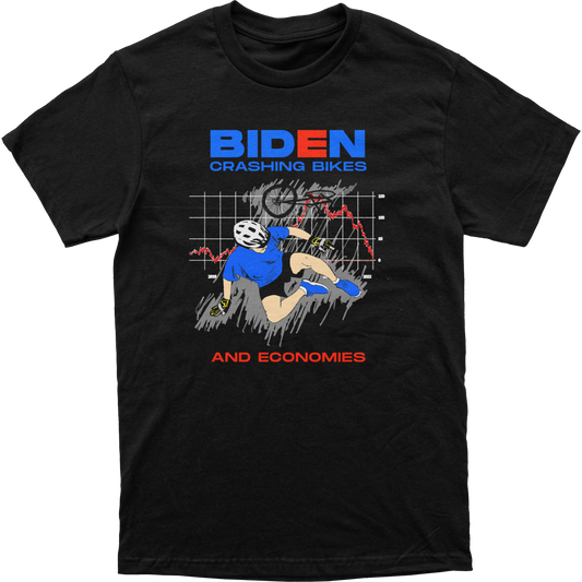 “Biden, Crashing Bikes and Economies” Tee